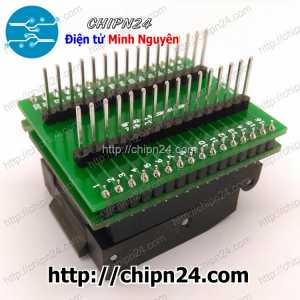 [DT19] Đế nạp IC dán QFP-32 (0.8mm) (Đế Chuyển IC Chân Dán qua Chân Cắm, Socket Adapter Converter Programmer IC Test)