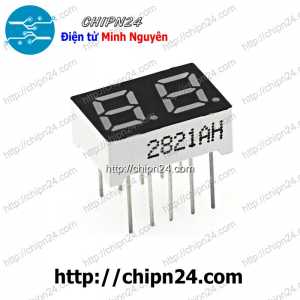 (C81) Led 7 Đoạn 0.28 inch 2 Số Dương chung (Sáng Đỏ) (Led 7 Thanh)