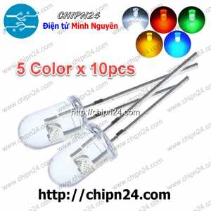 Combo Led 5mm siêu sáng (5 màu, mỗi màu 10 bóng)