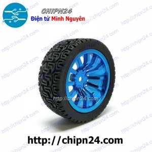 (Q118) Bánh Xe V2 65mm Xanh Khớp Lục Giác 12mm