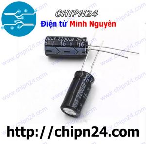 (F259) Tụ hóa 2,200uF 16V Đen (10x20mm) (2200uF 16V)