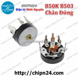 (K390) Biến trở RV12MM B503 50K chân đứng 5 chân có công tắc