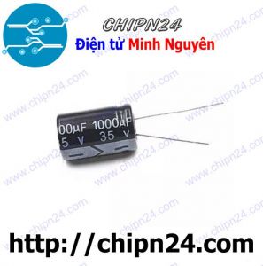 (F258) Tụ hóa 1,000uF 35V Đen (13x21mm) (1000uF 35V)