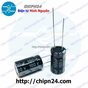 [10 con] (F253) Tụ hóa 100uF 100V Đen (10x17mm)