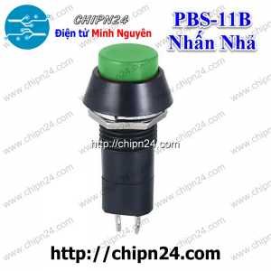 (F74) Nút nhấn Nhả PBS-11B Xanh Lá 12MM 3A 250V
