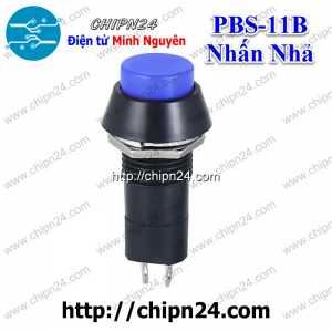 (F74) Nút nhấn Nhả PBS-11B Xanh Dương 12MM 3A 250V