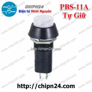 (F85) Nút nhấn Tự giữ PBS-11A Trắng 12MM 3A 250V (ON/OFF, Tự Khóa)