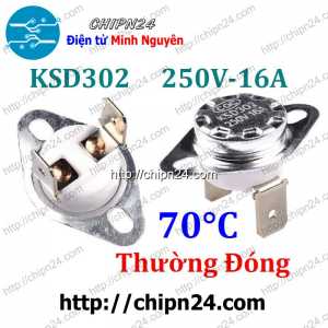 (F184) Cầu Chì Nhiệt KSD302 Thường Đóng 70 Độ (16A 250VAC)