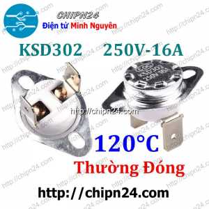 Cầu Chì Nhiệt KSD302 Thường Đóng 120 Độ (16A 250VAC)