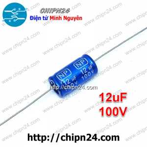 (F224) Tụ Phân Tần Gắn Loa Treble (Tụ Xanh Dương) 12uF 100V (10x20mm)