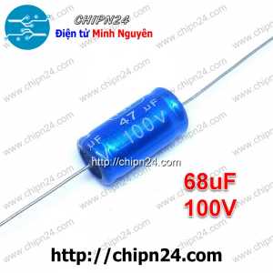 (F225) Tụ Phân Tần Gắn Loa Treble (Tụ Xanh Dương) 68uF 100V (13x25mm)