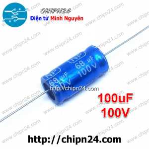 (F225) Tụ Phân Tần Gắn Loa Treble (Tụ Xanh Dương) 100uF 100V (13x25mm)