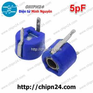 Tụ xoay 5pF 100V 6mm (xanh dương) (Tụ điều chỉnh 6mm)