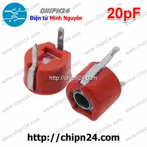 Tụ xoay 20pF 100V 6mm (đỏ) (Tụ điều chỉnh 6mm)