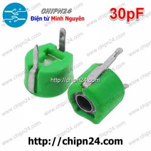 Tụ xoay 30pF 100V 6mm (xanh lá cây) (Tụ điều chỉnh 6mm)