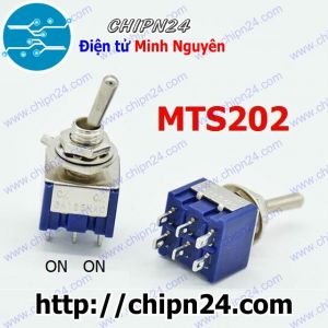 [G9] Công tắc MTS-202 (MTS202) - Công tắc bật 2 nấc 6 chân, màu xanh 6A/125VAC