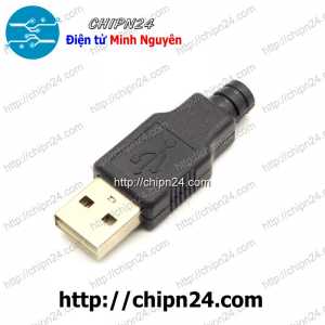 (Q55) Đầu+Vỏ nhựa USB A Đực (Đầu Jack USB hàn dây)