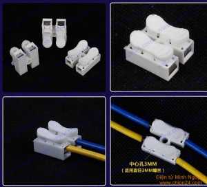 Đầu nối dây điện 2 chấu màu trắng CH-2