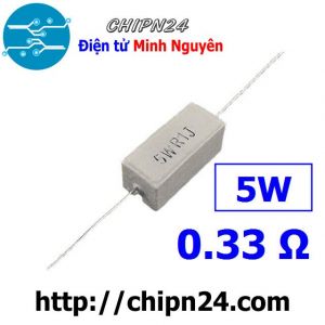 [F313] Điện Trở Sứ 0.33R 5W Loại Nằm