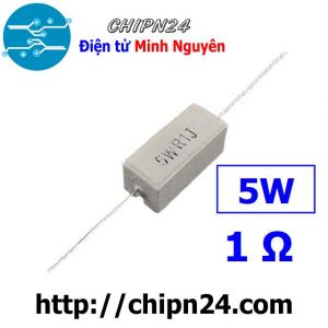 (F314) Điện Trở Sứ 1R 5W Loại Nằm