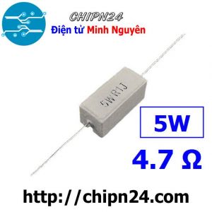 [F316] Điện Trở Sứ 4.7R 5W Loại Nằm