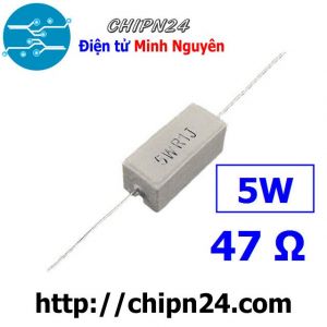 (F318) Điện Trở Sứ 47R 5W Loại Nằm