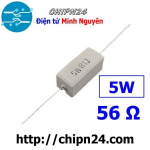 [F318] Điện Trở Sứ 56R 5W Loại Nằm