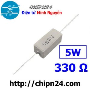 [F319] Điện Trở Sứ 330R 5W Loại Nằm