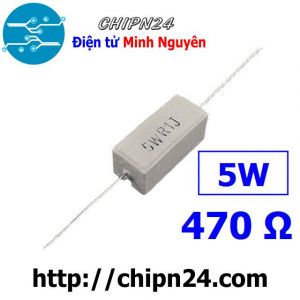 Điện Trở Sứ 470R 5W Loại Nằm