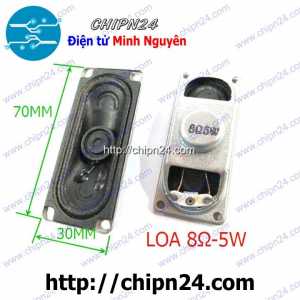 (N38) Loa 8R 5W Chữ Nhật 3x7cm, Loa 8 ohm - 5W Chữ Nhật 3x7cm