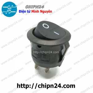 (F98.1) Công tắc Tròn 20MM Đen 2 Chân 2 vị trí (6A 250VAC) (CTTD2C20mm)