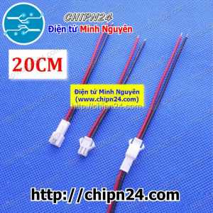 (P243) Dây khớp nối SM2.54mm 2P 20cm Đầu Trắng