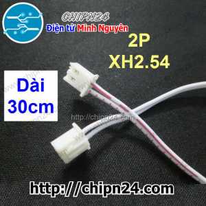 (P22) Dây bẹ trắng 2P XH2.54mm 2 đầu cắm dài 30cm