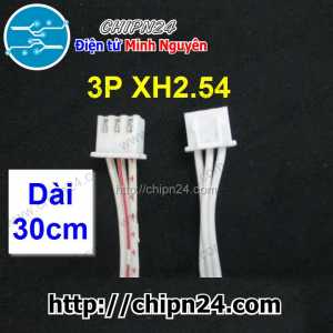 (P23) Dây bẹ trắng 3P XH2.54mm 2 đầu cắm dài 30cm