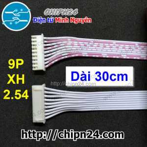 (P29) Dây bẹ trắng 9P XH2.54mm 2 đầu cắm dài 30cm