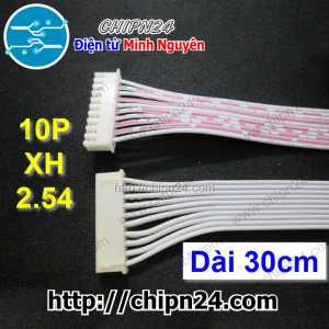 (P30) Dây bẹ trắng 10P XH2.54mm 2 đầu cắm dài 30cm