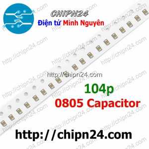 [25 con] (G28) Tụ dán SMD 0805 104p 50V 10% (100nF 0.1uF 104K 104) (2.0x1.2mm)