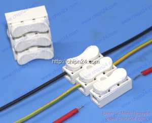 Đầu nối dây điện 3 chấu màu trắng CH-3