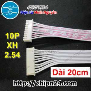 (P17) Dây bẹ trắng 10P XH2.54mm 2 đầu cắm dài 20cm