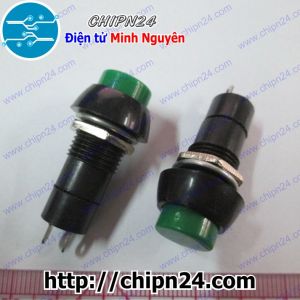 [F86] Nút nhấn Tự giữ PBS-11A Xanh Lá 12MM 3A 250V (ON/OFF, Tự Khóa)