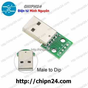 Đế chuyển Adapter USB A Đực to DIP (PCB chuyển, Mạch chuyển)