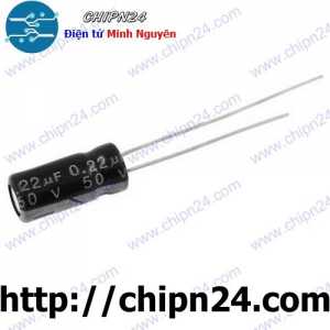 [25 con] Tụ hóa 0.22uF 50V Đen (5x11mm)