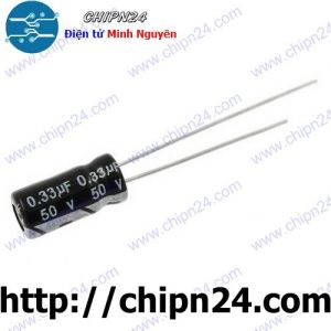 [25 con] Tụ hóa 0.33uF 50V Đen (5x11mm)
