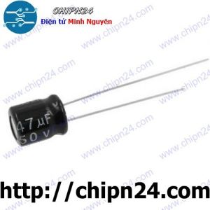 [25 con] (F251) Tụ hóa 47uF 50V Đen (6x7mm)