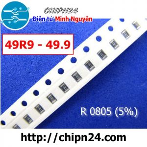 [50 con] (G15) Điện Trở dán SMD 0805 49.9R 5% (Ký hiệu 0805 49R9)