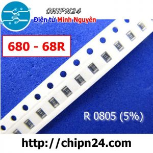 [50 con] (KD9) Điện Trở dán SMD 0805 68R 5% (Ký hiệu 0805 680)