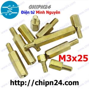 Cọc đồng M3x25 (D-C) (Trụ đồng, Ốc kê bo mạch)