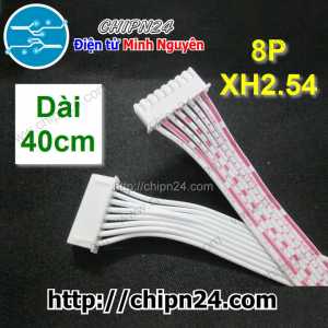 (P41) Dây bẹ trắng 8P XH2.54mm 2 đầu cắm dài 40cm