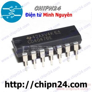 IC CD4047 DIP-14 Hàng Tốt TI (CD4047BE 4047) (IC mạch đa hài dựa trên logIC CMOS công suất thấp)