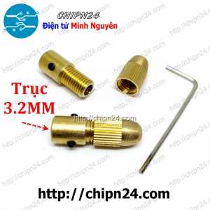 (K46) Đầu kẹp mũi khoan Đa Năng Trục 3.2MM (Tặng 1 Cây M3 Mở Lục Giác)